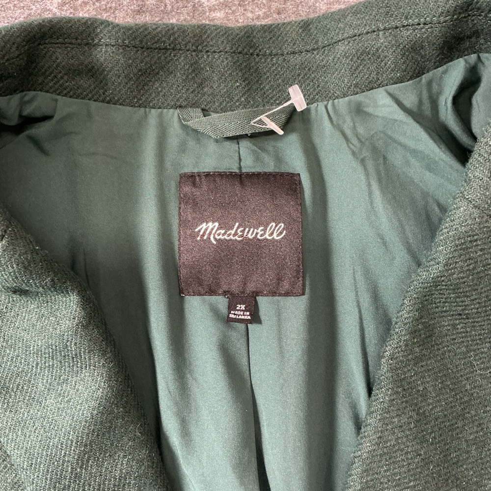 Madewell Forest Green Chic Women's Blazer Jacket Size 2X - Picture 3 of 4